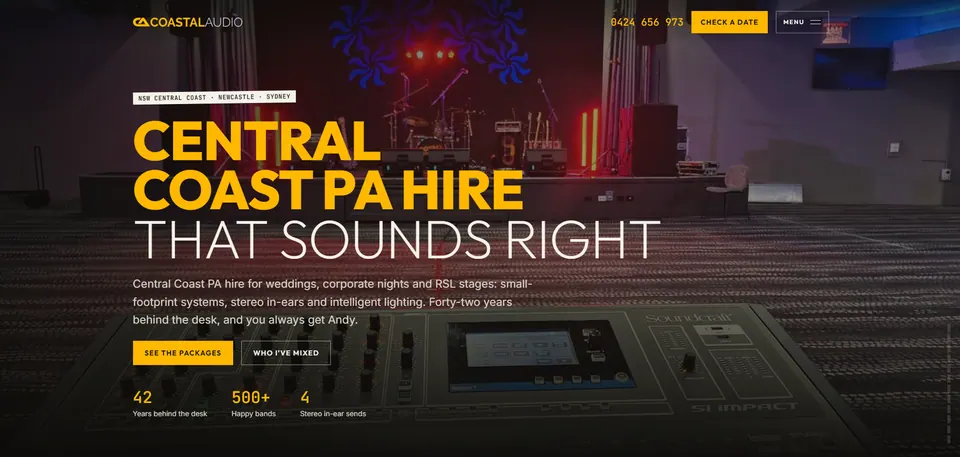 Coastal Audio - Central Coast PA Hire and Lighting with an emphasis on budget.